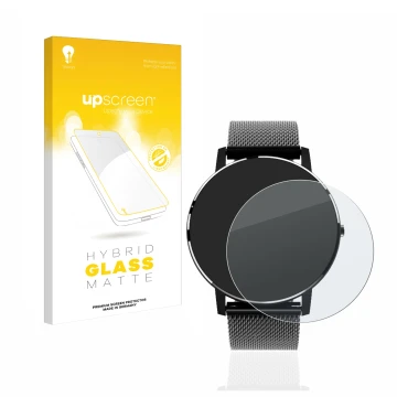 Face avant d’un emballage produit avec le logo de la marque upscreen. À côté, l’appareil Holalei Fitness Tracker 1.3