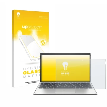 Face avant d’un emballage produit avec le logo de la marque upscreen. À côté, l’appareil HP Elite x2 G4 est représenté avec la