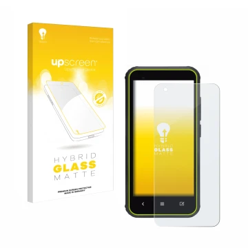 Face avant d’un emballage produit avec le logo de la marque upscreen. À côté, l’appareil SkyCaddie SX400 est représenté avec l