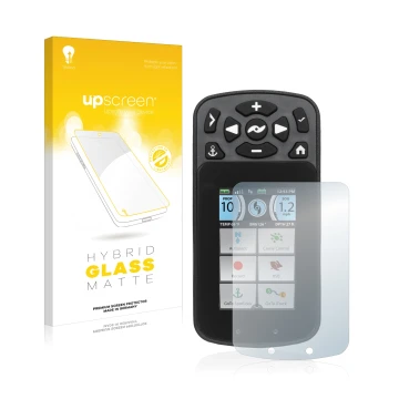 Face avant d’un emballage produit avec le logo de la marque upscreen. À côté, l’appareil Minn Kota I-Pilot Link est représenté