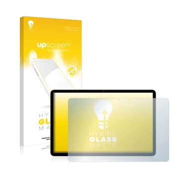 Face avant d’un emballage produit avec le logo de la marque upscreen. À côté, l’appareil Samsung Galaxy Tab S7 WiFi 2020 (en p