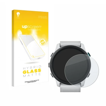Face avant d’un emballage produit avec le logo de la marque upscreen. À côté, l’appareil Garmin Forerunner 745 est représenté 