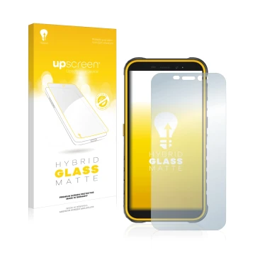 Face avant d’un emballage produit avec le logo de la marque upscreen. À côté, l’appareil Ulefone Armor X8 est représenté avec 