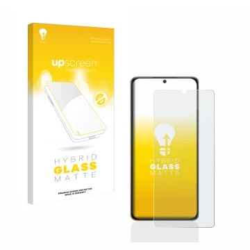 Face avant d’un emballage produit avec le logo de la marque upscreen. À côté, l’appareil Samsung Galaxy S21 Ultra 5G est repré