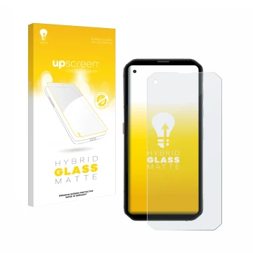 Face avant d’un emballage produit avec le logo de la marque upscreen. À côté, l’appareil Blackview BL6000 Pro 5G est représent