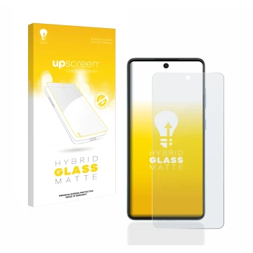Face avant d’un emballage produit avec le logo de la marque upscreen. À côté, l’appareil Samsung Galaxy A52 5G est représenté 