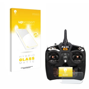 Face avant d’un emballage produit avec le logo de la marque upscreen. À côté, l’appareil Spektrum NX10 est représenté avec la 