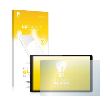 Face avant d’un emballage produit avec le logo de la marque upscreen. À côté, l’appareil Lenovo Tab M10 HD (2e Gen.) est repré