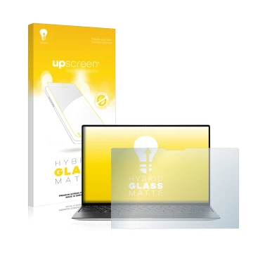 Face avant d’un emballage produit avec le logo de la marque upscreen. À côté, l’appareil Dell XPS 13 9310 Touch est représenté