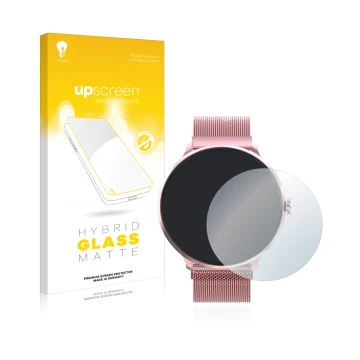 Face avant d’un emballage produit avec le logo de la marque upscreen. À côté, l’appareil Bebinca Smartwatch est représenté ave