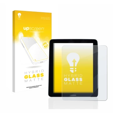 Face avant d’un emballage produit avec le logo de la marque upscreen. À côté, l’appareil Volvo Polestar 2 2020 Infotainment Sy