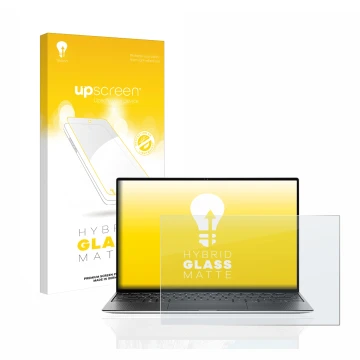 Face avant d’un emballage produit avec le logo de la marque upscreen. À côté, l’appareil Dell XPS 13 9310 Non-touch est représ