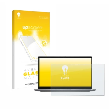 Face avant d’un emballage produit avec le logo de la marque upscreen. À côté, l’appareil Dell Latitude 7420 2-in-1 Touch est r