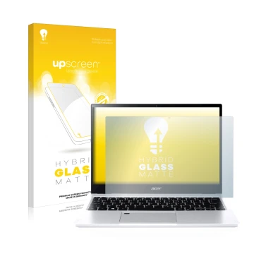 Face avant d’un emballage produit avec le logo de la marque upscreen. À côté, l’appareil Acer Spin 3 SP313-51N est représenté 