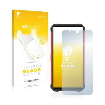 Face avant d’un emballage produit avec le logo de la marque upscreen. À côté, l’appareil Ulefone Armor 8 Pro est représenté av