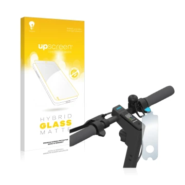 Face avant d’un emballage produit avec le logo de la marque upscreen. À côté, l’appareil Segway Ninebot KickScooter MAX G30D e