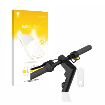 Face avant d’un emballage produit avec le logo de la marque upscreen. À côté, l’appareil Segway Ninebot KickScooter MAX G30D I