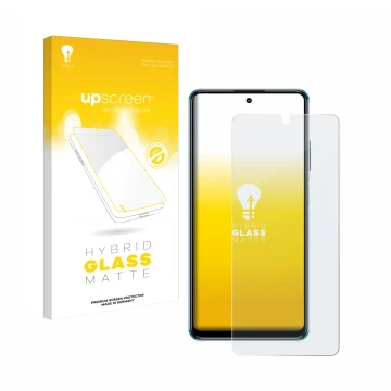 Face avant d’un emballage produit avec le logo de la marque upscreen. À côté, l’appareil ZTE Blade V30 est représenté avec la 