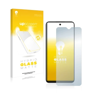 Face avant d’un emballage produit avec le logo de la marque upscreen. À côté, l’appareil ZTE Blade V30 Vita est représenté ave