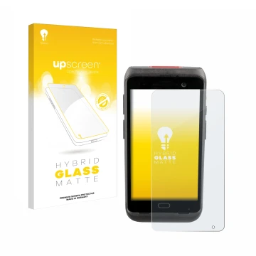 Face avant d’un emballage produit avec le logo de la marque upscreen. À côté, l’appareil Honeywell CT40 XP est représenté avec