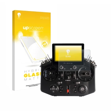 Face avant d’un emballage produit avec le logo de la marque upscreen. À côté, l’appareil FrSky Tandem X20 est représenté avec 