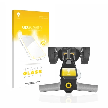 Face avant d’un emballage produit avec le logo de la marque upscreen. À côté, l’appareil PowaKaddy CT6 est représenté avec la 