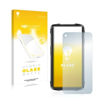 Face avant d’un emballage produit avec le logo de la marque upscreen. À côté, l’appareil Cubot King Kong 7 est représenté avec