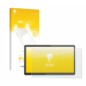 Face avant d’un emballage produit avec le logo de la marque upscreen. À côté, l’appareil Lenovo IdeaPad Duet 5 Chromebook (13