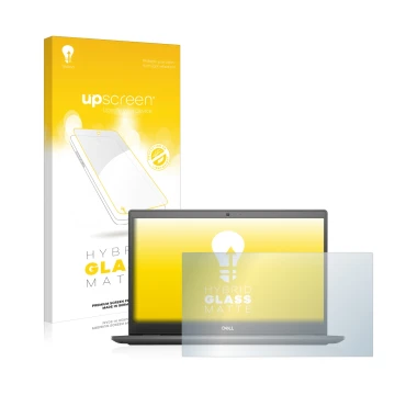 Face avant d’un emballage produit avec le logo de la marque upscreen. À côté, l’appareil Dell Latitude 3510 est représenté ave