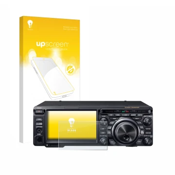 Face avant d’un emballage produit avec le logo de la marque upscreen. À côté, l’appareil Yaesu FT-DX10 est représenté avec la 