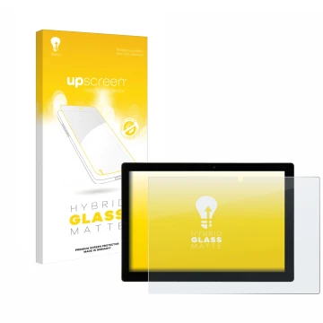 Face avant d’un emballage produit avec le logo de la marque upscreen. À côté, l’appareil Hyrican Enwo Pad est représenté avec 