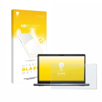 Face avant d’un emballage produit avec le logo de la marque upscreen. À côté, l’appareil Dell Latitude 5510 est représenté ave