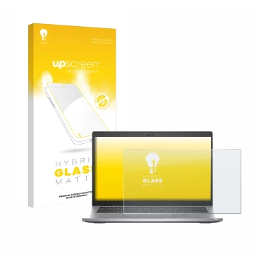 Face avant d’un emballage produit avec le logo de la marque upscreen. À côté, l’appareil Dell Latitude 5420 est représenté ave