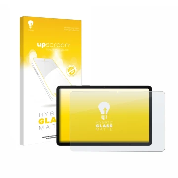 Face avant d’un emballage produit avec le logo de la marque upscreen. À côté, l’appareil Samsung Galaxy Tab S8 5G est représen