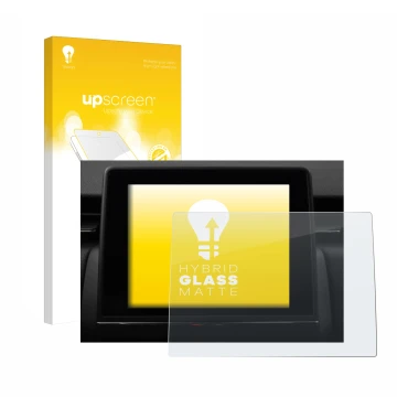 Face avant d’un emballage produit avec le logo de la marque upscreen. À côté, l’appareil Renault Captur Easy Link 7