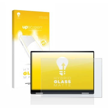 Face avant d’un emballage produit avec le logo de la marque upscreen. À côté, l’appareil Dell Inspiron 16 7620 2-in-1 est repr