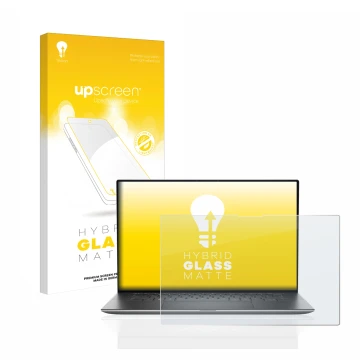 Face avant d’un emballage produit avec le logo de la marque upscreen. À côté, l’appareil Dell Precision 5570 Touch est représe