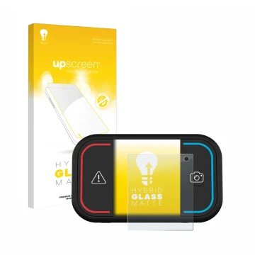 Face avant d’un emballage produit avec le logo de la marque upscreen. À côté, l’appareil Saphe Drive Mini est représenté avec 