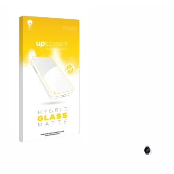 Face avant d’un emballage produit avec le logo de la marque upscreen. À côté, l’appareil Samsung Galaxy Watch 5 (40mm) est rep