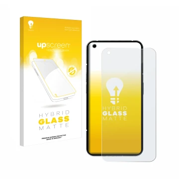 Face avant d’un emballage produit avec le logo de la marque upscreen. À côté, l’appareil Nothing Phone (1) est représenté avec