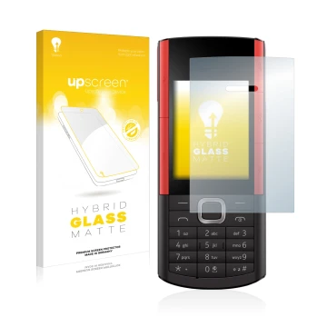 Face avant d’un emballage produit avec le logo de la marque upscreen. À côté, l’appareil Nokia 5710 XA est représenté avec la 