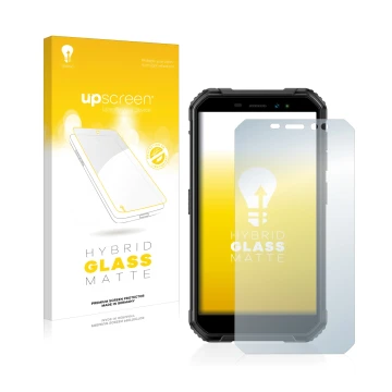 Face avant d’un emballage produit avec le logo de la marque upscreen. À côté, l’appareil Ulefone Armor X6 Pro est représenté a