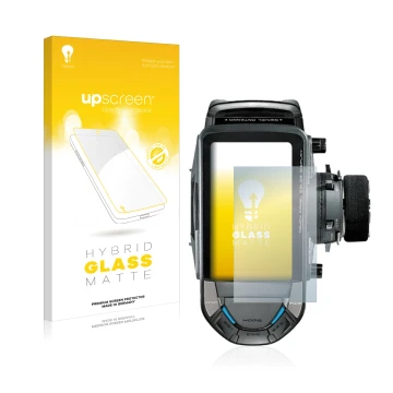 Face avant d’un emballage produit avec le logo de la marque upscreen. À côté, l’appareil Futaba 10PX est représenté avec la pr