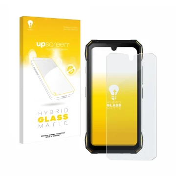 Face avant d’un emballage produit avec le logo de la marque upscreen. À côté, l’appareil Doogee S89 Pro est représenté avec la