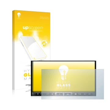 Face avant d’un emballage produit avec le logo de la marque upscreen. À côté, l’appareil Alpine iLX-705D est représenté avec l