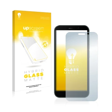 Face avant d’un emballage produit avec le logo de la marque upscreen. À côté, l’appareil Doogee X97 Pro est représenté avec la