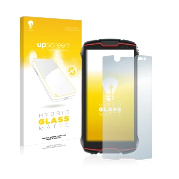 Face avant d’un emballage produit avec le logo de la marque upscreen. À côté, l’appareil Cubot King Kong Mini 2 Pro est représ