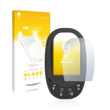 Face avant d’un emballage produit avec le logo de la marque upscreen. À côté, l’appareil Flymaster GPS LS est représenté avec 