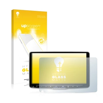 Face avant d’un emballage produit avec le logo de la marque upscreen. À côté, l’appareil Alpine iLX-F905D est représenté avec 