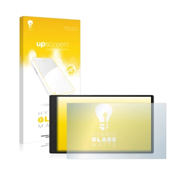 Face avant d’un emballage produit avec le logo de la marque upscreen. À côté, l’appareil Garmin Camper 795 est représenté avec